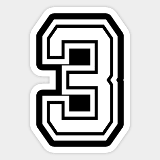 Numbers 3 for a sports team, group, or community Sticker